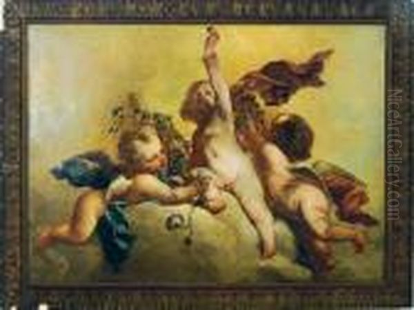 Three Putti Oil Painting by Jacob de Wit