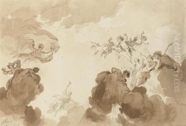 Design For A Ceiling Oil Painting by Jacob de Wit