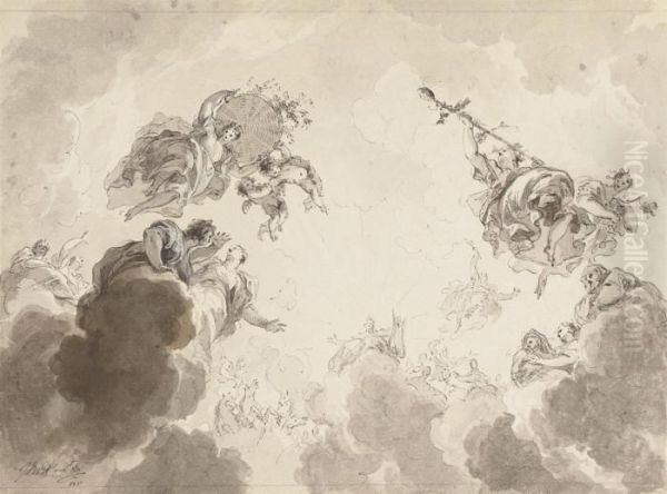 Design For A Ceiling Oil Painting by Jacob de Wit