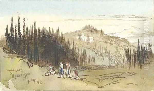 Arkodyllus, Corfu Oil Painting by Edward Lear