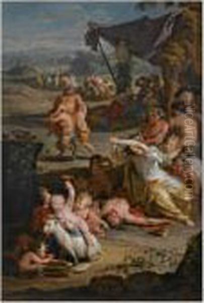 A Bacchanal In An Arcadian Landscape Oil Painting by Jacob de Wit