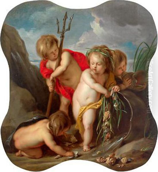 Quattro Putti Con Tridente Oil Painting by Jacob de Wit