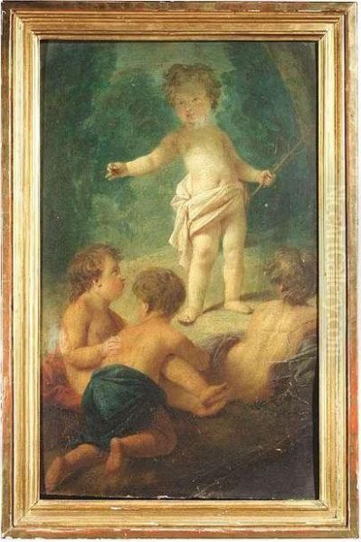 Putti Playing With The Attributes Of Mercury Oil Painting by Jacob de Wit