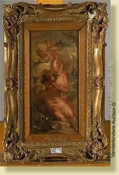 Putti Jouant Avec Desbulles Oil Painting by Jacob de Wit