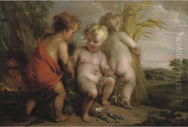 An Allegory Of The Four Seasons Oil Painting by Jacob de Wit