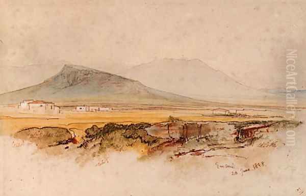 Eretria, Euboea, Greece Oil Painting by Edward Lear