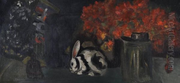 Rabbit On A Table Oil Painting by Willem de Zwart