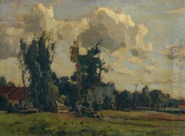 Paysage De Campagne A La Ferme Oil Painting by Willem de Zwart