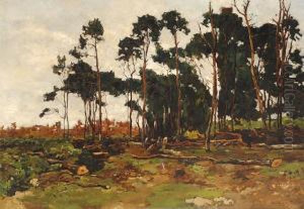 Cows Resting In A Woodland Oil Painting by Willem de Zwart