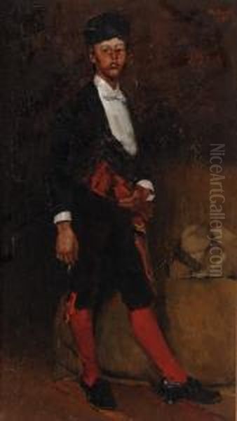 Boy In Spanishcostume Oil Painting by Willem de Zwart