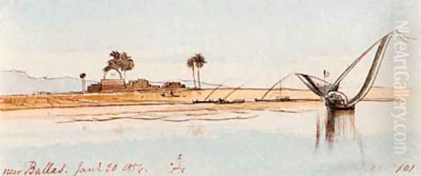 Near Ballas, Egypt Oil Painting by Edward Lear