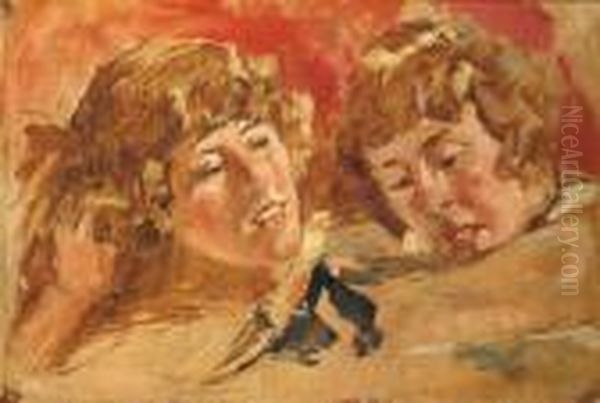 Twins - A Study Oil Painting by Willem de Zwart