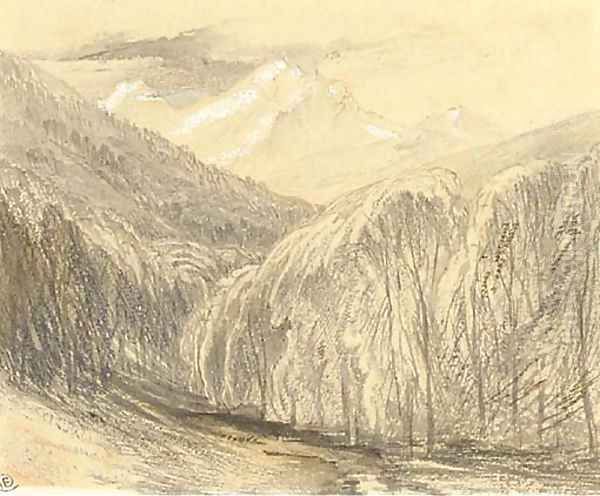 The Pass of Monte D'Oro, Corsica Oil Painting by Edward Lear