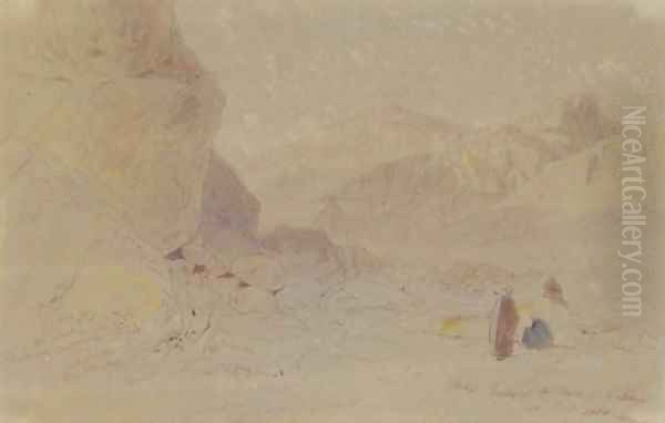 Thebes, Valley of the Tombs of the Kings Oil Painting by Edward Lear