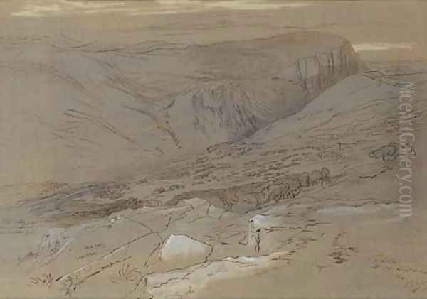 Topolia, Crete Oil Painting by Edward Lear