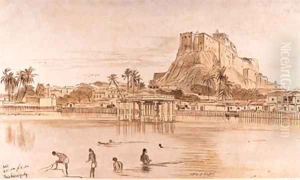 Trichinopoly, Tamil Nadu, South India Oil Painting by Edward Lear