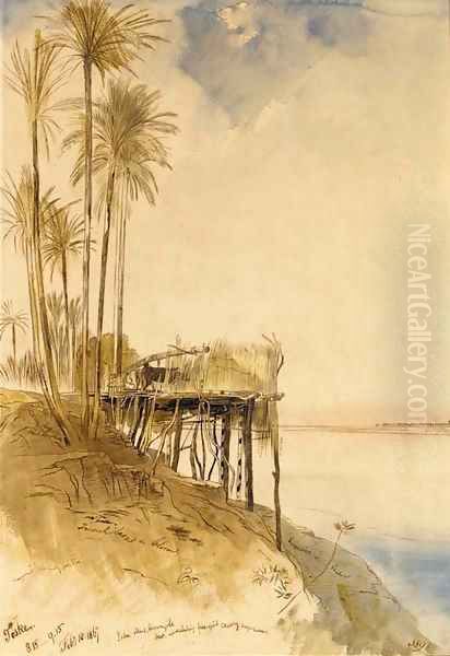 View of Toske on the Upper Nile Oil Painting by Edward Lear