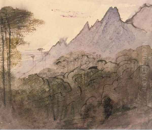 Views of Bavella Oil Painting by Edward Lear