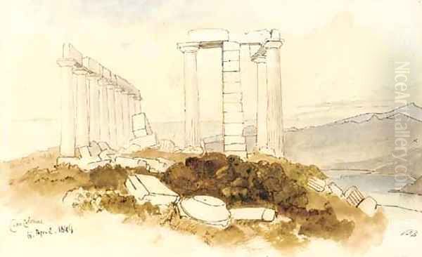 Capo Colonna Oil Painting by Edward Lear