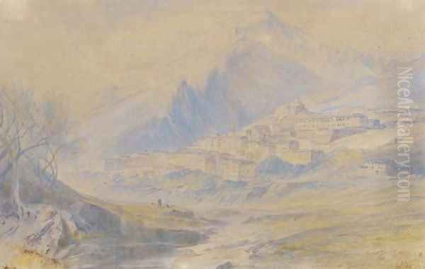 Corte, Corsica Oil Painting by Edward Lear