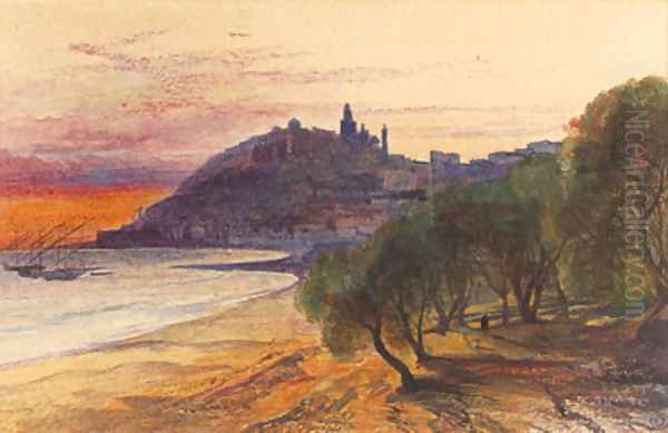 Porto Maurizio Oil Painting by Edward Lear