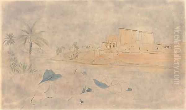 The Temple of Isis at Philae Oil Painting by Edward Lear