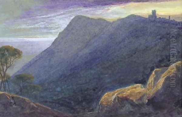 Turbia, near Monaco Oil Painting by Edward Lear