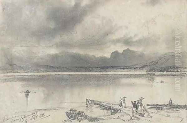 Windermere from Lowwood, Cumbria Oil Painting by Edward Lear