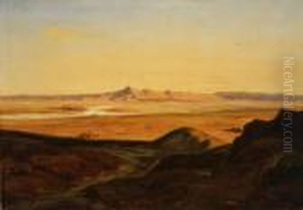 North African Landscape With Roman Ruins Oil Painting by Alexandre Gabriel Decamps