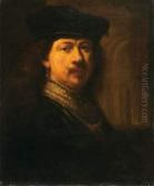 Autoportrait De Rembrandt Oil Painting by Alexandre Gabriel Decamps