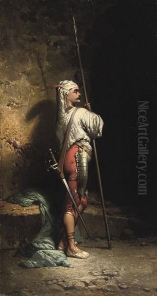 The Palace Guard Oil Painting by Alexandre Gabriel Decamps