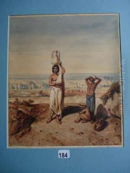 La Porteuse D'eau En Egypte Oil Painting by Alexandre Gabriel Decamps