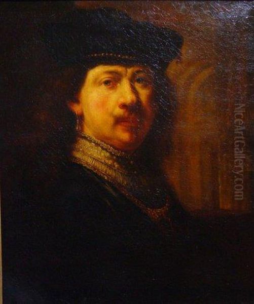  Portrait De Rembrandt  Oil Painting by Alexandre Gabriel Decamps