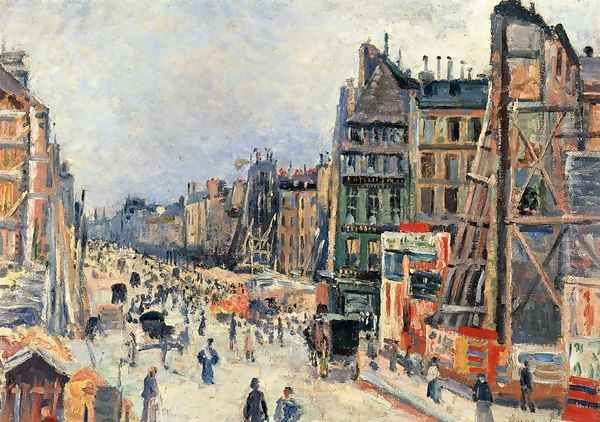 The Opening of the Rue Reaumur Oil Painting by Maximilien Luce