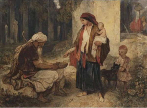 Charity Oil Painting by Alexandre Gabriel Decamps