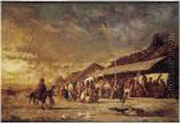 La Tempete De Sable Oil Painting by Alexandre Gabriel Decamps