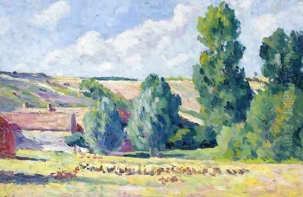 A Farm in Ezeaux Oil Painting by Maximilien Luce