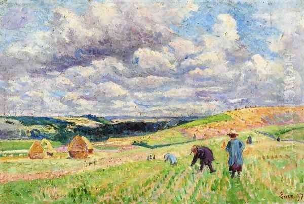 Children in the Fields Oil Painting by Maximilien Luce