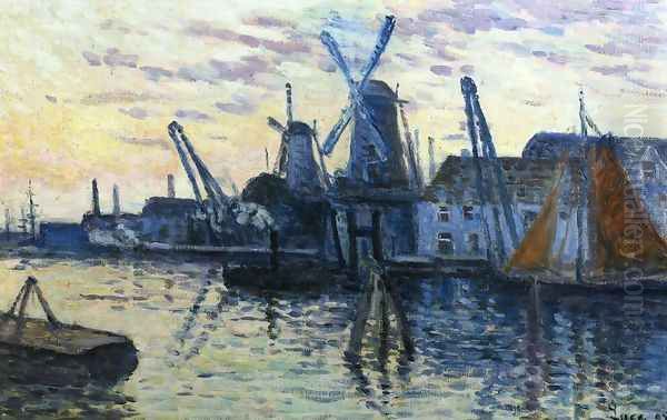 Mills in Holland Oil Painting by Maximilien Luce