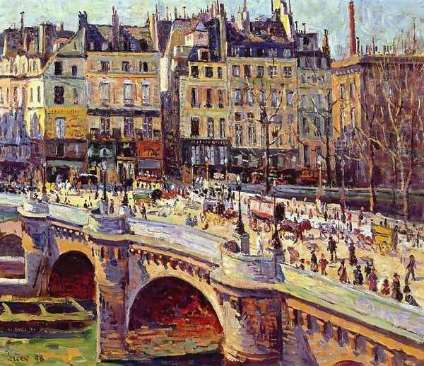 The Quai Conti, Daytime Oil Painting by Maximilien Luce