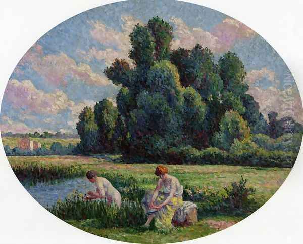 Moulineux, Bathers Oil Painting by Maximilien Luce