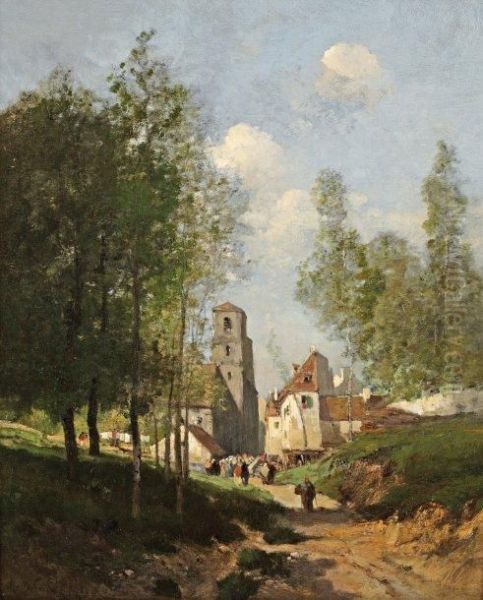 Montigny Sur Loing Oil Painting by Alexandre Defaux