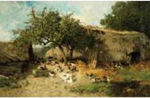 La Basse Cour Oil Painting by Alexandre Defaux