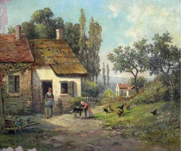 Scene Animee De Campagne Oil Painting by Alexandre Defaux