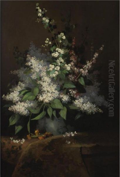 Bouquet Of Lilacs Oil Painting by Alexandre Defaux