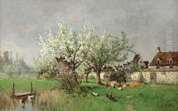 Le Printemps Abarbizon Oil Painting by Alexandre Defaux