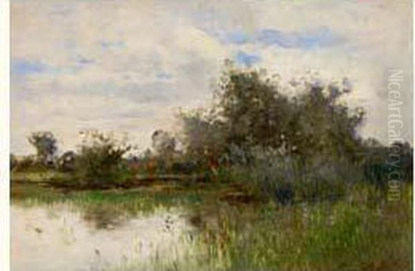 Au Bord De L'etang Oil Painting by Alexandre Defaux