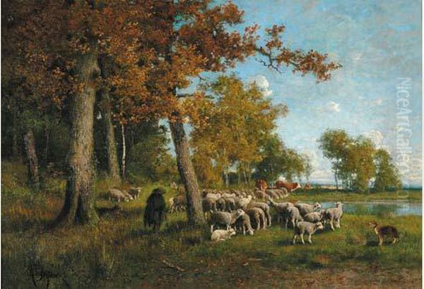 Patre Et Ses Moutons Oil Painting by Alexandre Defaux