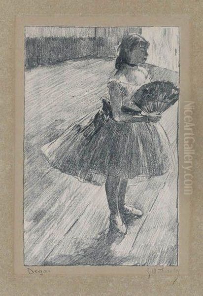 Petite Danseuse A L'eventail Oil Painting by Edgar Degas