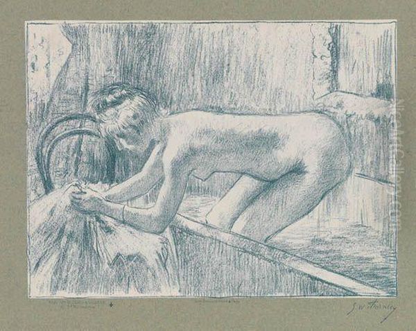 La Sortie De Bain Oil Painting by Edgar Degas